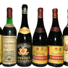 LOT 11 - 6 STICLE DE VIN ROȘU GRANDI VINI PIEMONTE RECOLTARE 1969/70/70/71/71/73