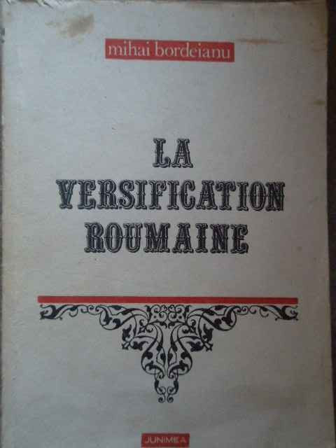 La Versification Roumaine - Mihai Bordeianu ,274931