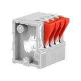 Regletă de conexiuni PCB 90&deg; 4 piste 2A 2,54mm