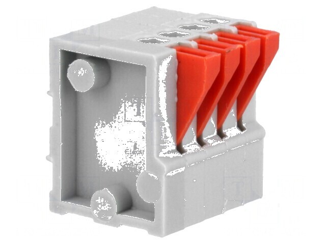 Regletă de conexiuni PCB 90&deg; 4 piste 2A 2,54mm