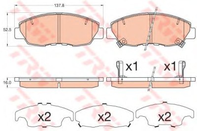 Set placute frana,frana disc HONDA CIVIC IX Hatchback (FK) (2012 - 2016) TRW GDB3609 foto
