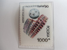 Serie timbre fotbal sport Campionatul Mondial de Foltbal din Italia 1990 foto