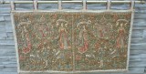 TAPISERIE, BRODERIE BIZANTINA PE SUPURT DE ALAMA-BRONZ 113/62 cm.