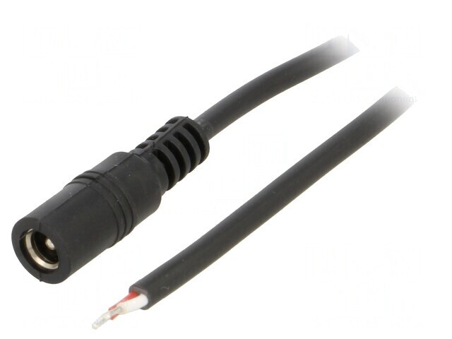 Cablu DC 5,5/2,5 Soclu Drept Negru 2m 2x0,5mm2