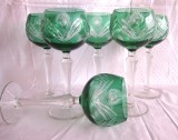 SET PAHARE CRISTAL COLORAT VERDE SMARALD 21 CM