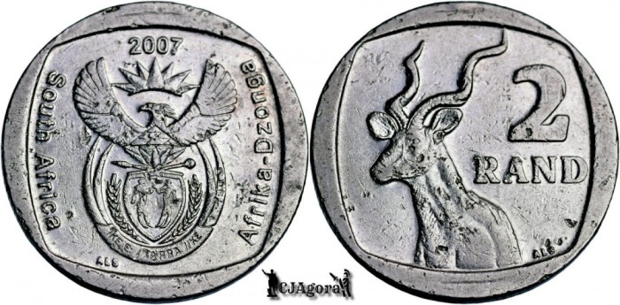 2007, 2 Rand (Hern# Nh21) - Africa de Sud