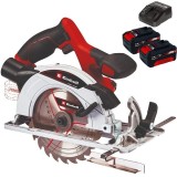 Einhell TE-CS 18/165-1 Li PXC + Twinpack + 4514095 - Fierastrau circular 165x20x1.6 mm + Set 2 acumulatori si incarcator Li-Ion 18 V 4 Ah