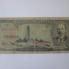 Rară! Cuba 1 Peso 1956(an rar)