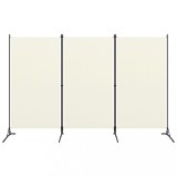 VidaXL Paravan de cameră cu 3 panouri, alb crem, 260 x 180 cm