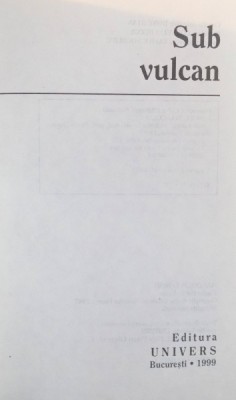 SUB VULCAN de MALCOLM LOWRY , 1999 foto