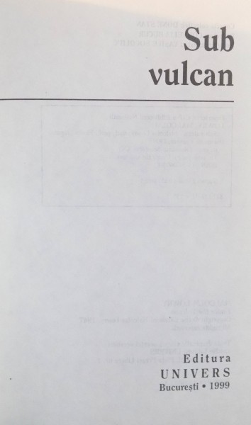 SUB VULCAN de MALCOLM LOWRY , 1999