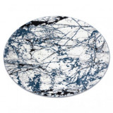 Covor modern COZY 8871 Cerc, Marble, Marmură - structural două niveluri de l&acirc;nă albastru, cerc 160 cm