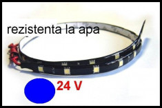 Banda flexibila cu 12 led-uri 5050 (30 cm), lumina albastra 24V - BFC76320 foto