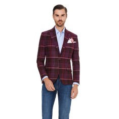 Sacou barbati casual grena slim S002B