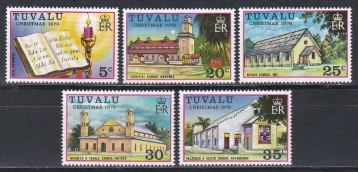 Tuvalu 1976 - Crăciun - Biserici, MNH