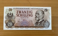 Bancnota 20 schillingi Austria 1956 foto