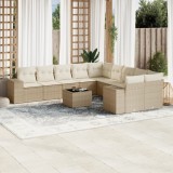 vidaXL Set canapele de grădină cu perne, 11 piese, bej, poliratan 3255455