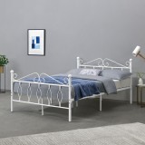 Cumpara ieftin Pat Metalic Dublu Apolda 140x200 cm pentru 2 Persoane, Culoare Alb Mat, [en.casa]
