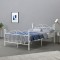 Pat metalic Apolda 140x200 cm 200 Kg alb mat [en.casa] HausGarden Leisure