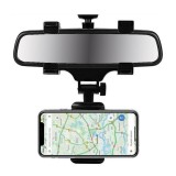 Suport telefon auto pentru oglinda retrovizoare, reglabil, negru, 12x17x8 cm, CMCLASS