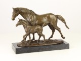 Cai - statueta din bronz pe soclu din marmura XT-68, Animale