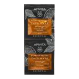 Cumpara ieftin Masca de fata pentru luminozitate cu extract de portocale, 2*8 ml, Apivita