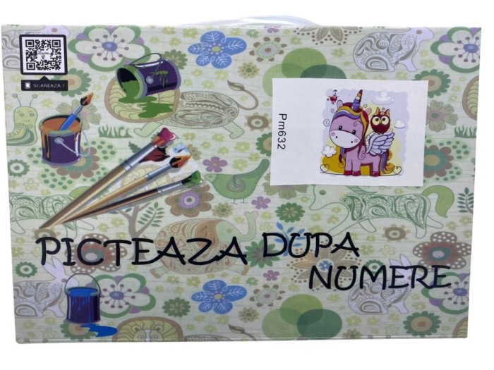 Tablou Picteaza dupa numere Unicorn Mov