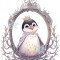 Sticker decorativ, Pinguin Rege, Alb, 74 cm, 1277STK-1