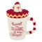 Cană Ceramică Crăciun, Capac Moș Crăciun, Alb, Capacitate 380ml