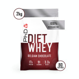 Pudra proteica cu aroma de ciocolata belgiana Diet Whey, 2kg, PhD