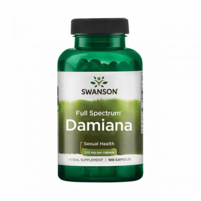 Damiana Leaves 510 miligrame 100 capsule Swanson foto