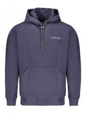 Hanorac bărbați, cu imprimeu pe spate și logo pe față, Regular fit, bleumarin, S