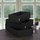 Cumpara ieftin Set organizator de birou din fetru (3 bucati) HMY-6271 Negru 32x21x7.5 cm