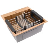 Chiuvetă din oțel cu set de accesorii 3 buc. REA Leo 40 Brush Copper