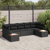 Cumpara ieftin Set de canapele pentru grădină 7 pcs Negru 289 x 154 x 85 cm