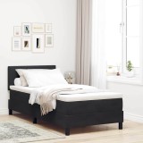 Cumpara ieftin Pat cu arcuri cu headboard Negru 90 x 190 cm Catifea