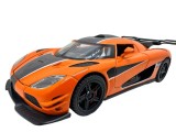 Macheta metal Koenigsegg Agera RS portocalie cu sunet, lumini si resort