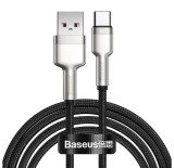 CABLU alimentare si date Baseus Cafule Metal, Fast Charging Data Cable pt. smartphone, USB la USB Type-C 66W, 2m, negru &quot;CAKF000201&quot; (timbru verde 0.1