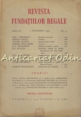 Revista Fundatiilor Regale. Anul II, Nr.: 11/1935
