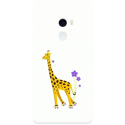 Husa silicon pentru Xiaomi Mi Mix 2, Rollerskating Girafe Illustration foto