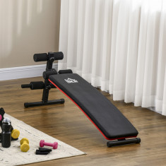 HOMCOM Bancă pentru Abdomene Pliabilă și Reglabilă, Bancă pentru Exerciții cu Spătar Reglabil, 47x139x51-69 cm, Negru