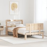 VidaXL Cadru de pat cu tăblie, 90x200 cm, lemn masiv de pin