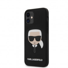 Husa Cover Karl Lagerfeld Silicone Head pentru iPhone 12 Mini Black foto
