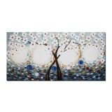 Tablou pictat manual living, dormitor - Primavara in casa mea (2) - 120x60cm ulei pe panza in relief, efect 3D