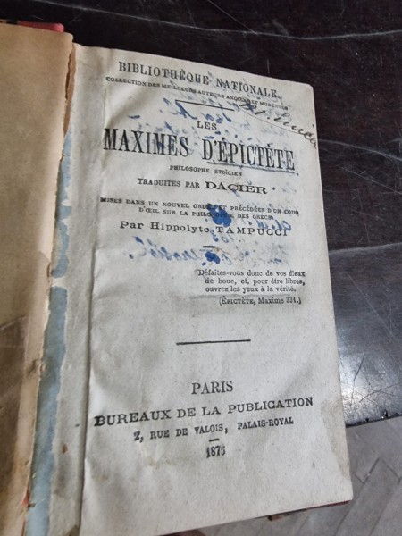 Hippolyte Tampucci - Les Maximes D&#039;Epictete