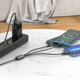 Cumpara ieftin Cablu de Incarcare 3 in 1 USB Type C - MicroUSB - Lighthing, Borofone BX72, 1m - Black