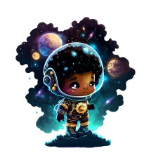 Sticker decorativ Astronaut, Multicolor, 57 cm, 5641ST foto