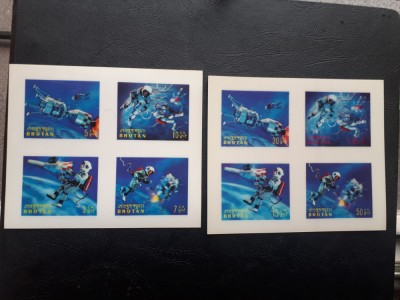 Set blocuri timbre bhutan 1967 cosmos 3 d impf. foto