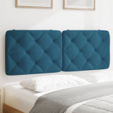 VidaXL Pernă tăblie de pat, albastru, 140 cm, catifea