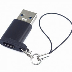 Adaptor USB-A la USB-C T-M Negru prindere breloc, kur31-19